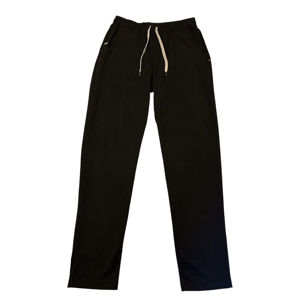 Vuori Men's Black Athletic Pants M Drawstring Zip Pockets Stretch Tapered